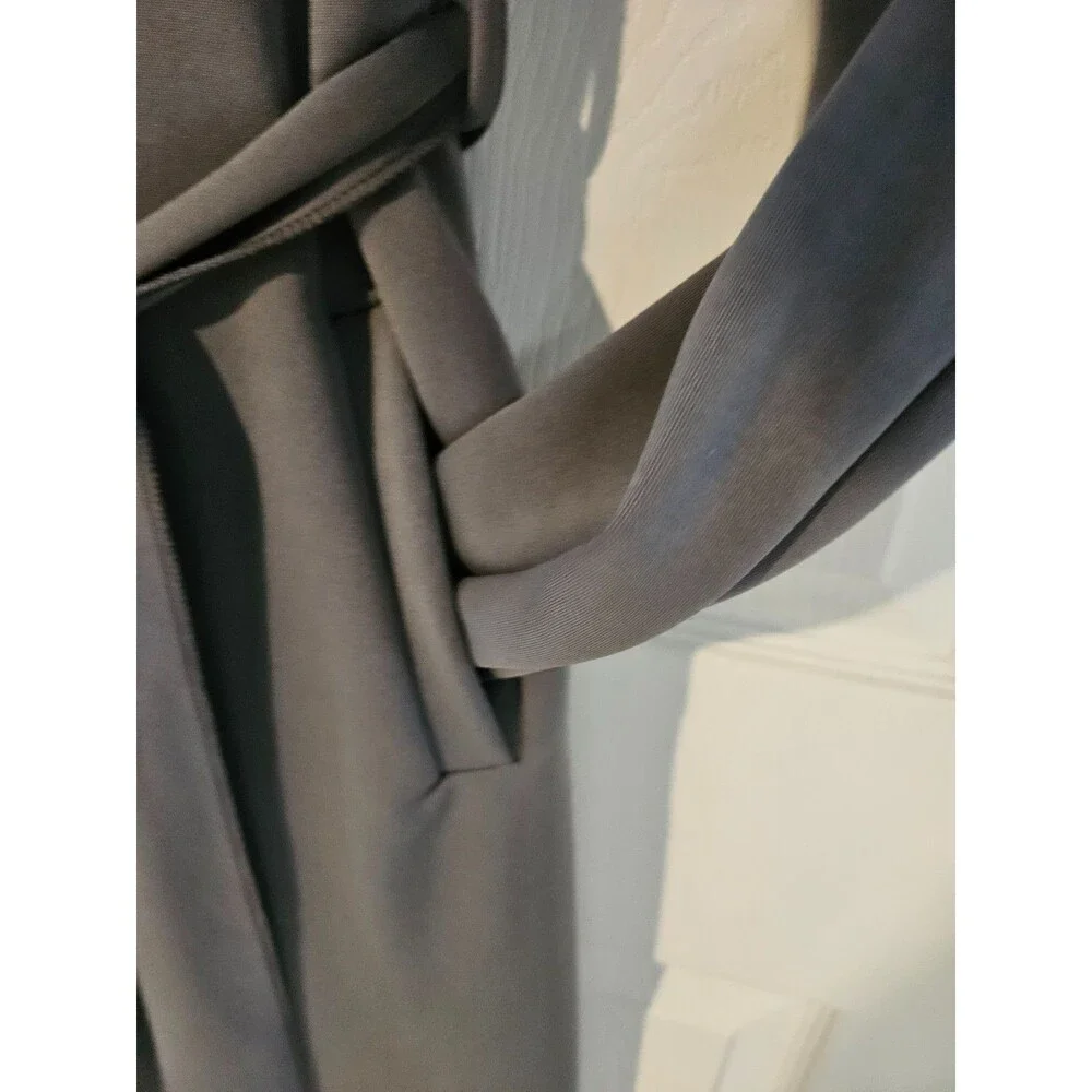 PrettyLittleThing Maxi Lightweight Wrap Coat Kimono – Size 6 – Gray